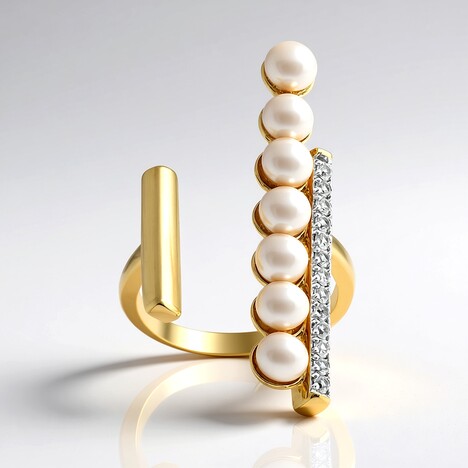 Anello in argento con Perla d'Acqua Dolce Bianca (TPC)