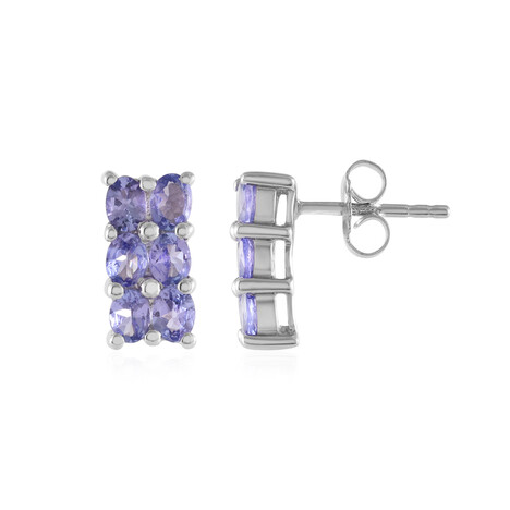 Zilveren oorbellen met tanzanieten