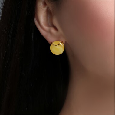 Boucles d'oreilles en argent et Ambre laiteux de la Baltique (dagen)
