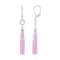 Pendientes en plata con Calcedonia lavanda