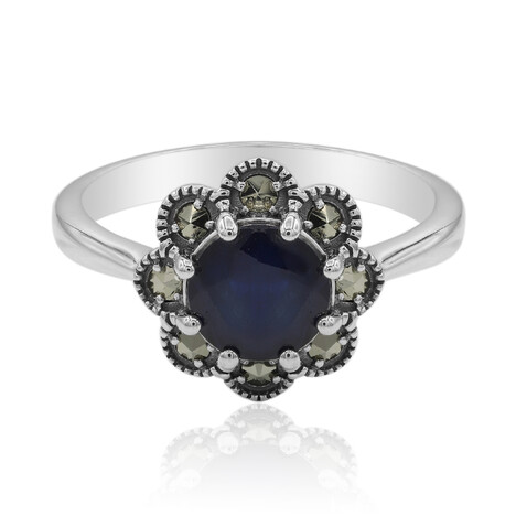 Bague en argent et Saphir bleu