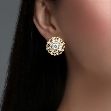 Pendientes en oro con Diamante SI1 (G) (Annette)