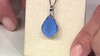 Colgante en plata con Calcedonia azul