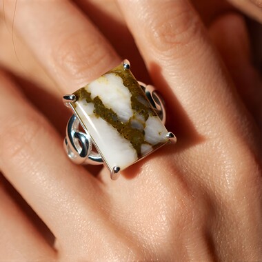Dinosaur Bone Silver Ring