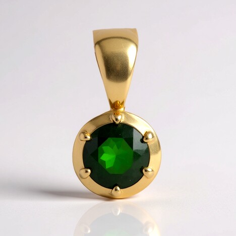 Ciondolo in oro con Diopside Russo (CUSTODANA)