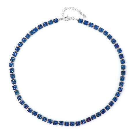 Collar en plata con Hematita azul