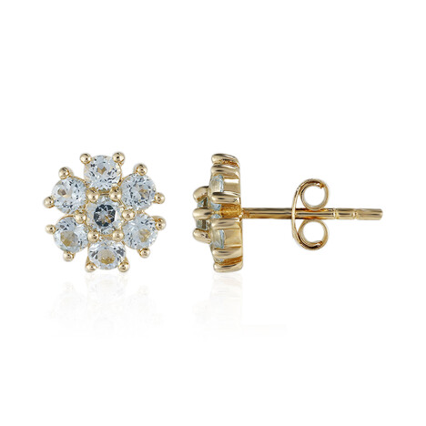 Himmelblauer Topas-Silberohrringe