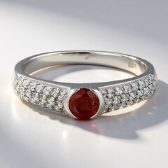 Anello in argento con Granato Mozambico