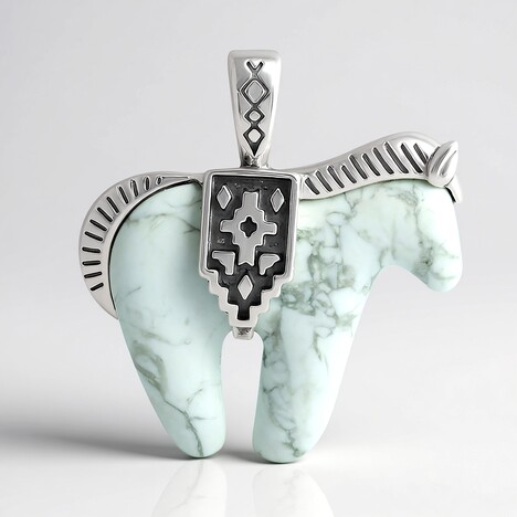 Ciondolo in argento con Howlite (Desert Chic)
