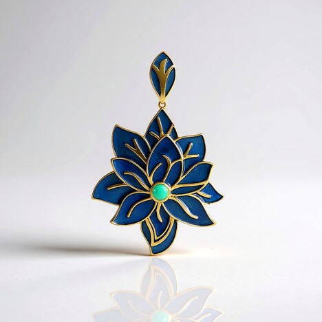 Ciondolo in argento con Onice Verde (Adela Silber)