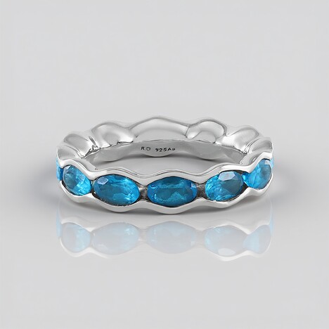 Anello in argento con Apatite Blu Neon