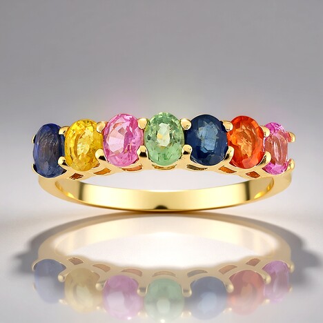 Anello in argento con Zaffiro Verde