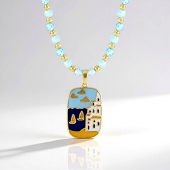 Collana in argento con Topazio Blu Cielo