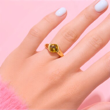 Gelber Kings Plains-Zirkon-Goldring