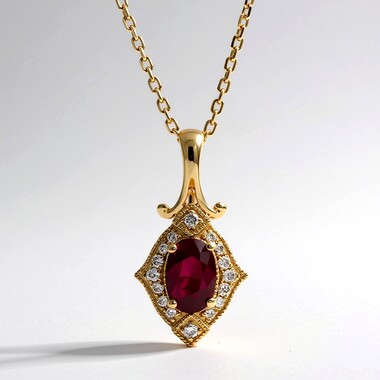 Collana in oro con Rubino Mozambico AAA (CIRARI)
