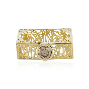 Anello in oro con Diamante Champagne I1 (Ornaments by de Melo)