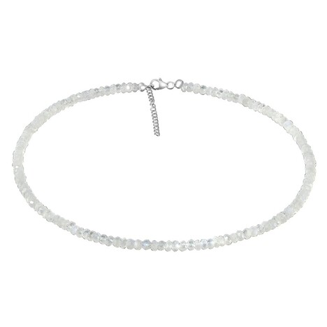 Regenbogen-Mondstein-Silberhalskette