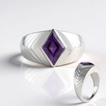 Anello in argento con Ametista Siberiana (de Melo Essence)