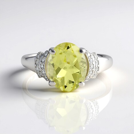 Anello in argento con Quarzo Limone