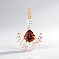 Ciondolo in argento con Zircone Rosa (Adela Silber)