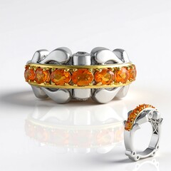 Anello in argento con Opale di Fuoco Messicano (Dallas Prince Designs)