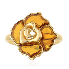 Zilveren ring met een cognac Baltische barnsteen