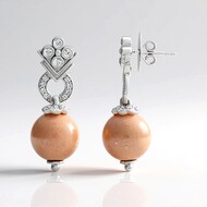 Boucles d'oreilles en argent et Pierre de lune pêche (Dallas Prince Designs)