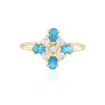 Neon Blue Apatite Silver Ring