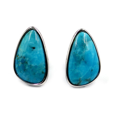 Orecchini in argento con Turchese Kingman Mohave Blu (Faszination Türkis)