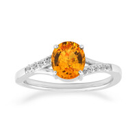 Anello in oro con Zaffiro Arancione Ban Ka Cha
