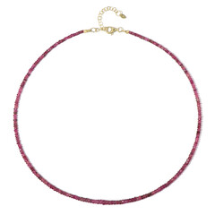 Zilveren halsketting met rubelieten