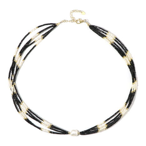 White Freshwater Pearl Silver Necklace (Riya)