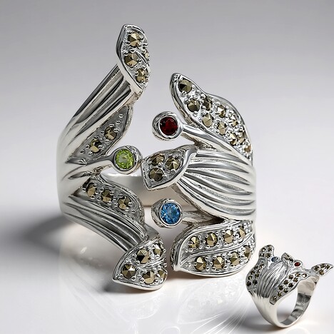 Anello in argento con Topazio Blu Svizzero (Annette classic)