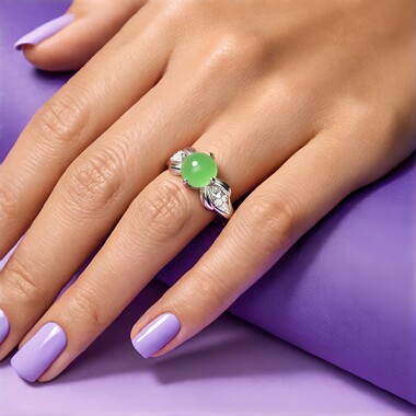 Imperial Chrysoprase Silver Ring