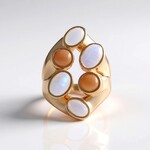 Anello in argento con Pietra di Luna Blu (KM by Juwelo)