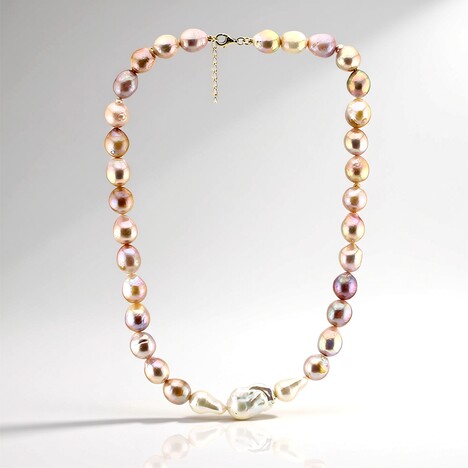 Collana in argento con Perla d'Acqua Dolce Bianca (TPC)