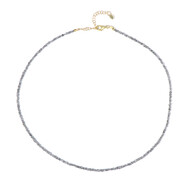 Silberfarbener Diamant-Silberhalskette