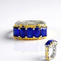 Anello in argento con Spinello Cobalto