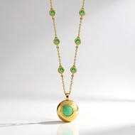 Collar en plata con Crisoprasa (KM by Juwelo)