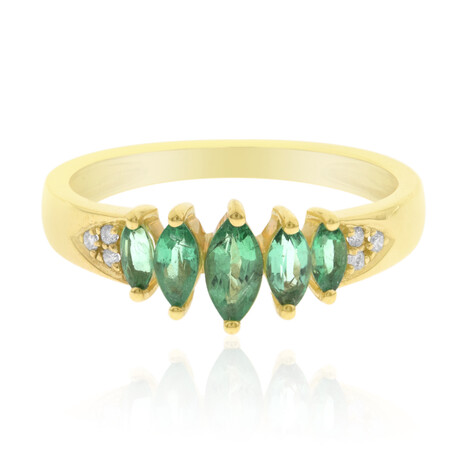 10K AAA Zambian Emerald Gold Ring