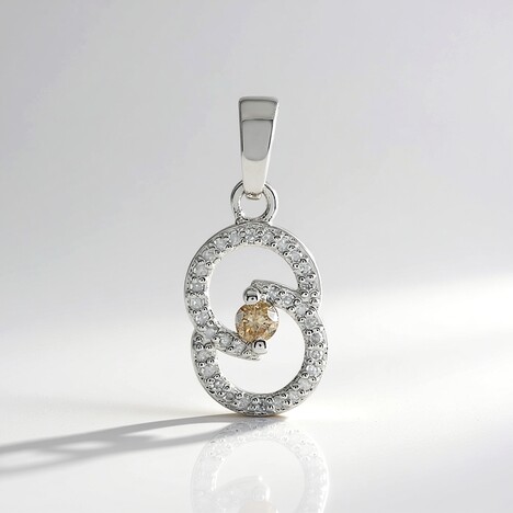 Ciondolo in argento con Diamante Champagne I3