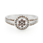 Bague en argent et Diamant fantaisie