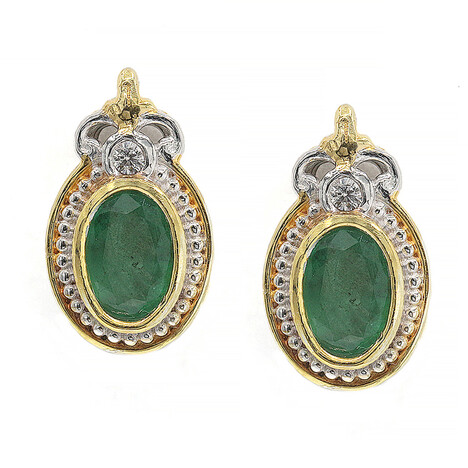 Zambian Emerald Silver Earrings (Gems en Vogue)