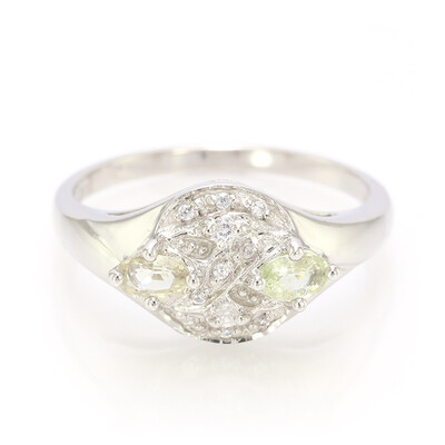 Bague en argent et Tourmaline cuprifère