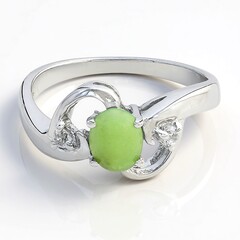 Anello in argento con Crisoprasio Imperiale