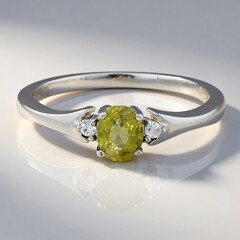 Anello placcato in platino con Tormalina Cuprian