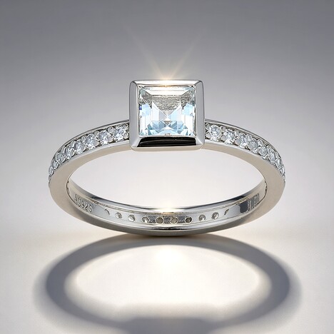 Anello in argento con Topazio Blu Cielo
