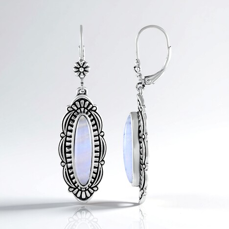 Orecchini in argento con Agata Lace Blu (Desert Chic)