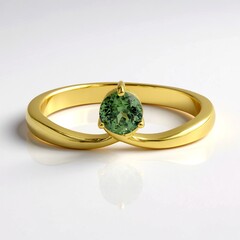 Anello in oro con Demantoide del Madagascar (John Ferry)