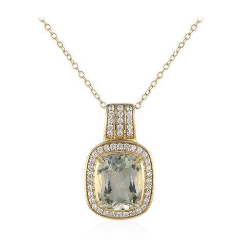 Grüner Amethyst-Silberhalskette